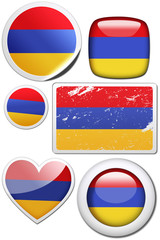 Armenia - Glossy and colorful stickers with reflection set