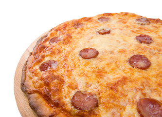 Tasty Italian pizza Pepperoni .Closeup