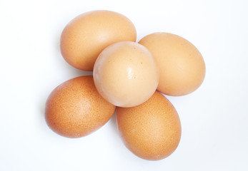 Eggs isolated on white background