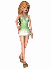 Naklejka premium Cute Toon Girl