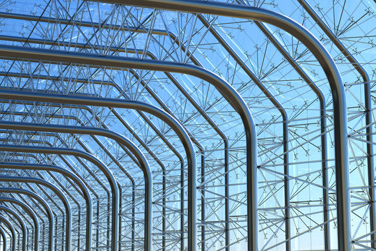 Steel metal glass wall construction