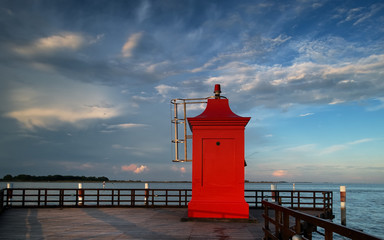 Faro, pontile, mare, Lignano Sabbiadoro