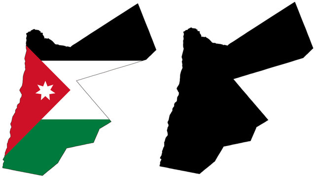 vector  map and flag of jordan