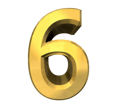 3d number 5 in gold