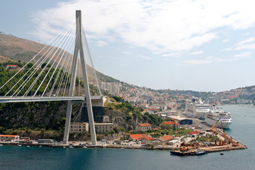 View of Dubrovnik modern bridge, Croatia