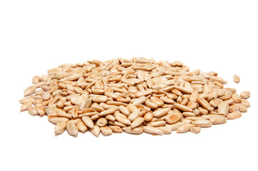 Peeled sunflower seeds.