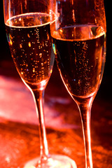 Flutes with champagne