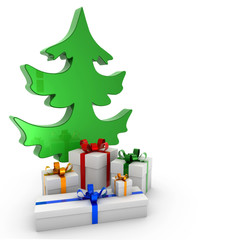 Arbol de navidad y regalos