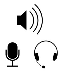 Simple audio vector icons