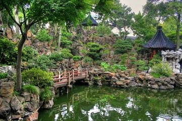 Famous landmark Yuyuan Gardens in Shanghai / China