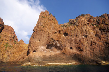 Fototapeta na wymiar corse, réserve de la Scandola roches volcaniques