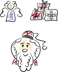 Clipart-Set: Weihnachstmann, Engel und Geschenke