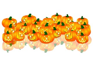 illustration - halloween kürbisse - weisser hintergrund