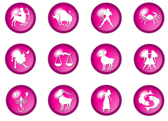 pink sternzeichen buttons - horoskop