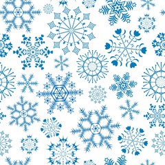 Seamless white-blue christmas pattern (vector)