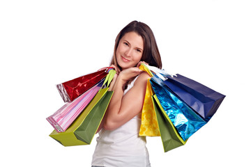 Young woman after shoppingtour