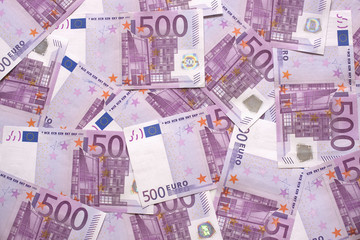 Background of european currency 500 notes