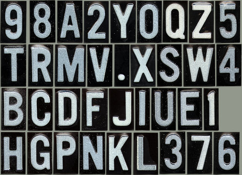 Grunge road alphabet so you can compose your message