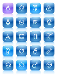 Stencil blue buttons for science