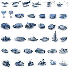Blue Transport Icons