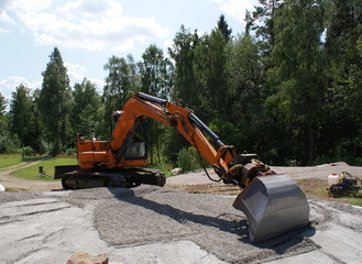 Bagger glättet Kies
