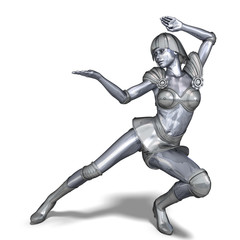 powerful silver heroine rescues the world