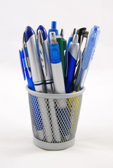 Office supplies isolated on white.