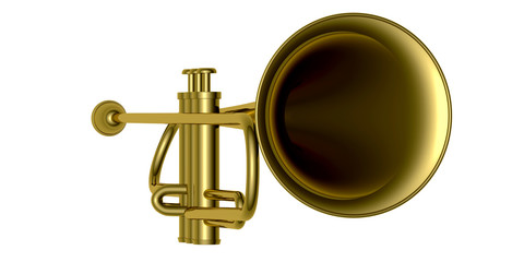 Fototapeta na wymiar goldene trompete freigestellt