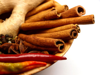 Various spices in the basket