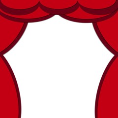 Illustration eines roten Theatervorhangs
