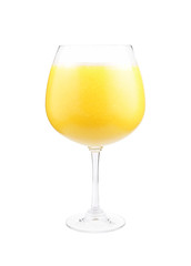 Orange juice in glass isolated on white