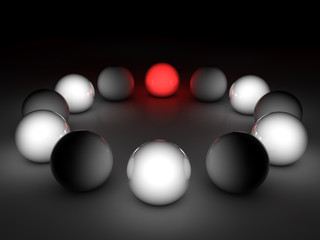 3D gloss spheres on black background