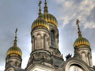 Fototapeta na wymiar Rosyjski Kościół Wiesbaden