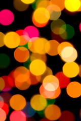 colorful lights on black background