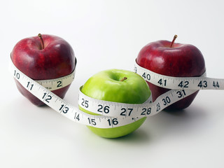 3 Apples circled with measuring tape