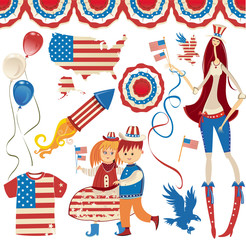 Retro National American symbolics.