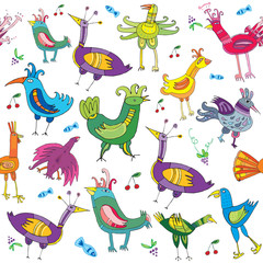 Obraz premium Colorful cute birds.