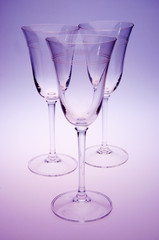 Ornate Crystal Goblets on Purple