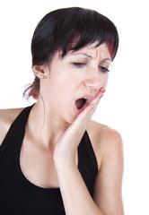 expressive portrait of woman who has tooth pain