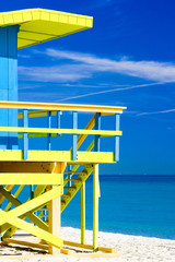 cabin on the beach, Miami Beach, Florida, USA - obrazy, fototapety, plakaty