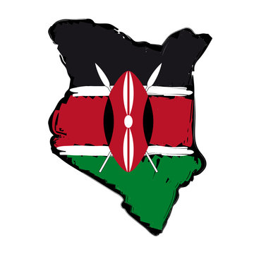 mappa bandiera Kenya