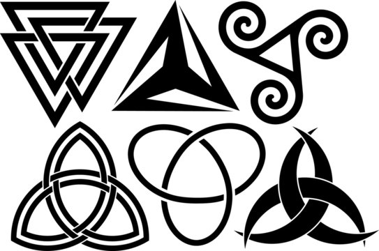 six triangular symbols