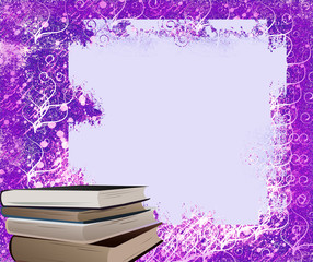 Frame and books, ideal for school congratulations