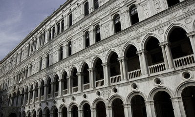 Naklejka premium Marble facade of Doge's palace, Venice