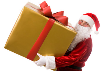 Santa with big gift