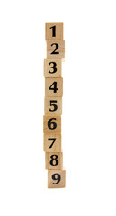 stacked wooden blocks with numbers