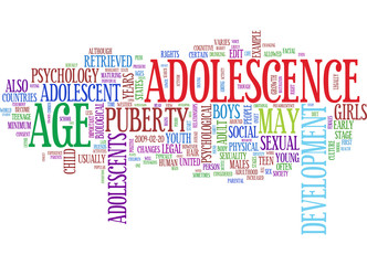 Puberty word cloud
