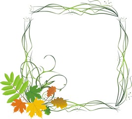 Leaves. Abstract composition for frame. Vector