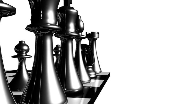 Animation of chess set in motion