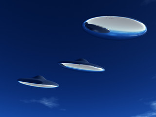 Fototapeta na wymiar UFOs In Flight
